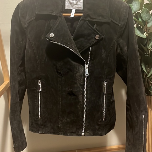 BCBGGeneration 100% Leather Black Suede Jacket - Picture 2 of 6